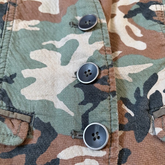 Free People Camo Army Cotton Fitted Blazer Jacket - Picture 9 of 15